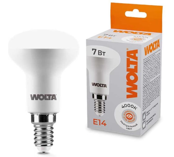 Светодиодная лампа WOLTA 25S50R7E14 7Вт 4000K E14 (10 шт) 25S50R7E14-10