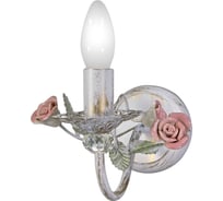 Настенное бра ПЕТРАСВЕТ с листочками и цветами, с хрусталем S1173-1