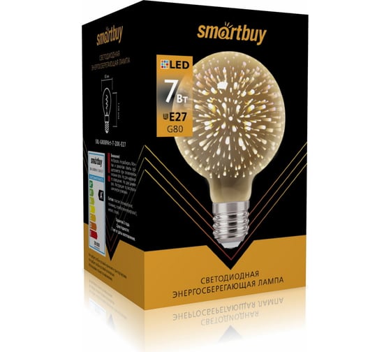 Светодиодная LED лампа Smartbuy ART G80-7W00/E27 SBL-G80BPArt-7-20K-E27