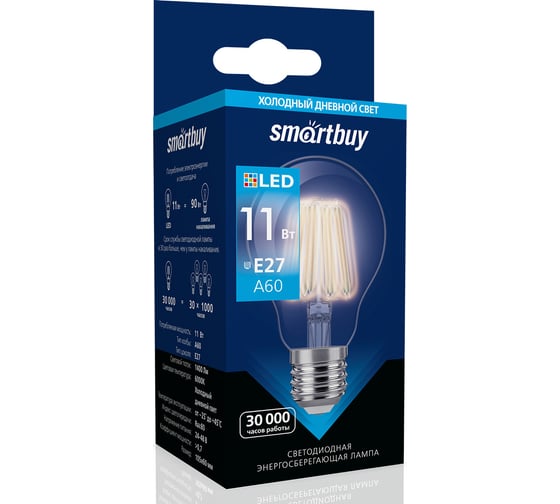 Светодиодная LED лампа Smartbuy FIL A60-11W00/E27 SBL-A60F-11-60K-E27