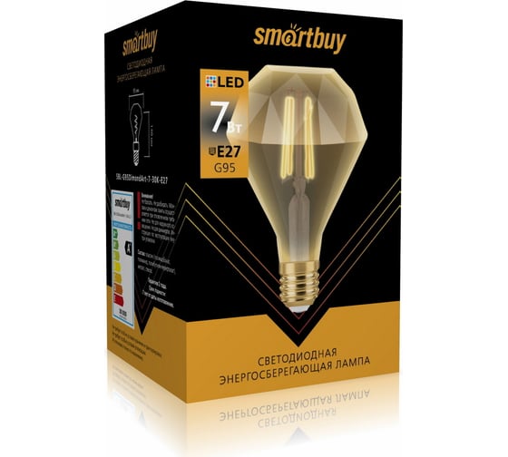 Светодиодная LED лампа Smartbuy ART G95Dimond-7W/3000/E27 SBL-G95DimondArt-7-30K-E27