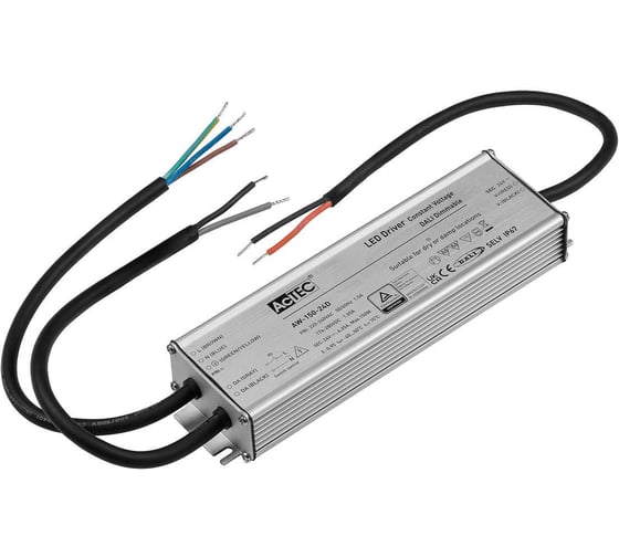 Блок питания AcTEC 24В, 150Вт, IP65, 0-6.25A, 210x58x32мм AW-150-24D