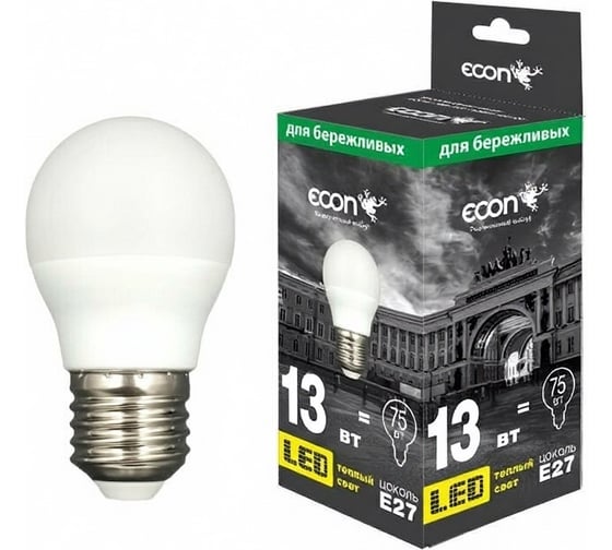 Лампа светодиодная Econ LED P 13втЕ27 3000К 7313021