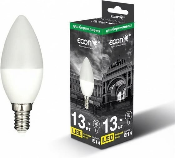 Лампа светодиодная Econ LED CN 13вт Е14 3000К 7213011