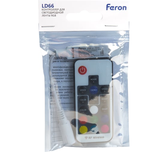 Контроллер RGB mini для светодиодной ленты FERON с П/У, 12-24V, LD66 48032