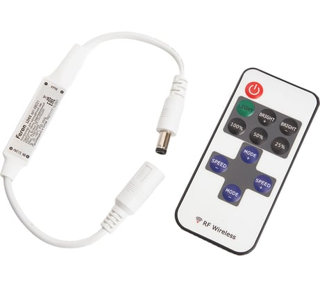 Контроллер для одноцветной светодиодной ленты мини FERON с П/У белый, 12-24V, LD65 48031