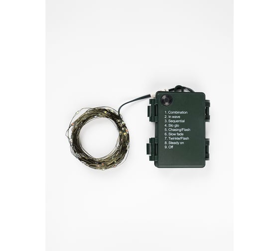 Гирлянда ФАZА DC-G06-120W 8 реж., 3xAA(не в комплекте) microLED, 12.1 м IP44 холодный свет белый 5059627