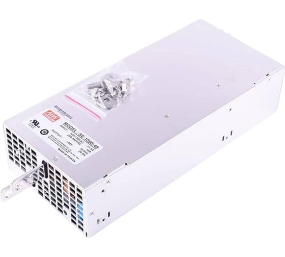 Блок питания мощный MEAN WELL SE-1000-48 1000 Вт, 48 В, 20.8 А для промышленных систем, высокая эффективность, дистанционное вкл/выкл, защита от перегрузок, КЗ, перенапряжения 223855
