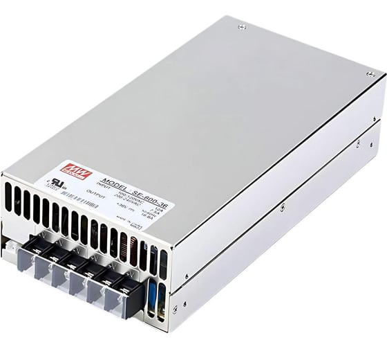 Блок питания на шасси MEAN WELL SE-600-36 597.6 Вт 36 В 16.6 А высокой мощности в кожухе, встроенный вентилятор, алюминиевый корпус, удаленное включение/выключение 556326