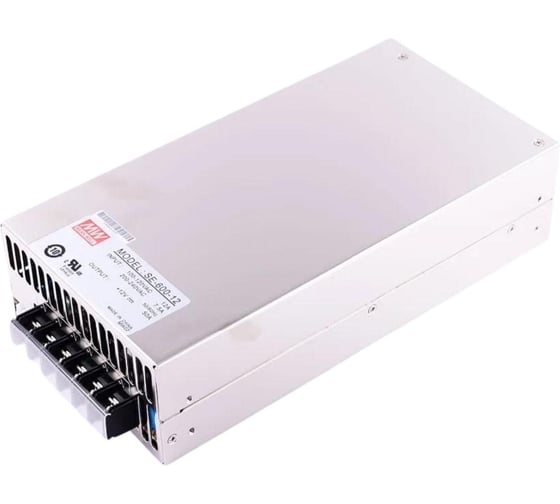 Блок питания на шасси MEAN WELL SE-600-12 600Вт 12В 50А высокой мощности в кожухе, встроенный вентилятор, алюминиевый корпус, удаленное включение/выключение 63606