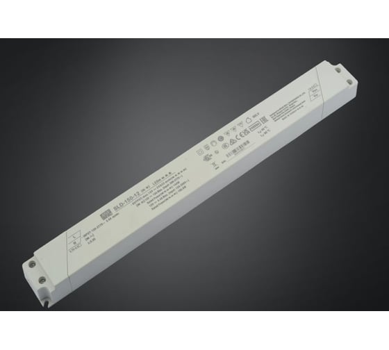 Тонкий LED-драйвер MEAN WELL SLD-150-12 144 Вт 12 В, с коррекцией мощности для светодиодных лент для интерьерной подсветки 5917770