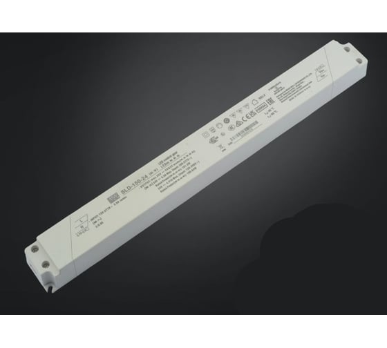 Тонкий LED-драйвер MEAN WELL SLD-150-24 151 Вт 24 В, с коррекцией мощности для светодиодных лент для интерьерной подсветки 5796172