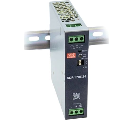 Блок питания на DIN-рейку MEAN WELL XDR-120E-24 120 Вт 24 В для экстремальных условий 7033160