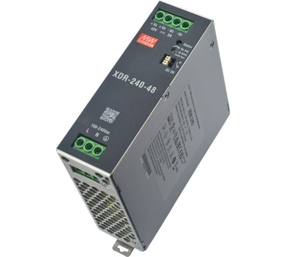 Ультратонкий блок питания на DIN-рейку MEAN WELL XDR-240-48 240 Вт 48 В для экстремальных условий -40...85 C, с комплексом защит, для промавтоматики и оборудования 7739425