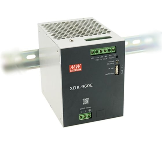 Ультратонкий блок питания на DIN-рейку MEAN WELL XDR-960E-48 960 Вт 48 В для экстремальных условий -40...70 C, с комплексом защит, для промавтоматики и оборудования 7033181