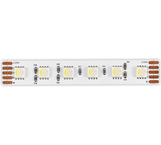 Светодиодная лента ST luce 18Вт/м (сум.) 3000К 1500Lm (для бел.) Ra 90 IP20 L5000xW12 24В (5 метров) ST5005.318.20RGBW