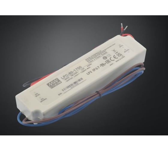 Светодиодный драйвер для наружного освещения MEAN WELL LPC-60-1750 IP67 60 Вт 34 В 1.75 А 319432