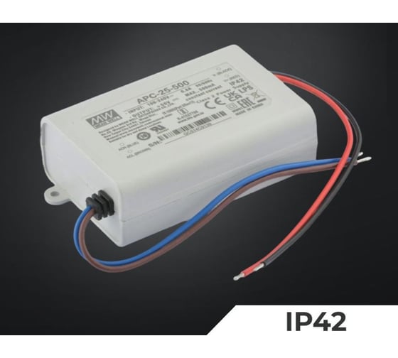 Светодиодный драйвер MEAN WELL APC-25-500 IP42 25 Вт 15-50 В 0.5 А 1071913
