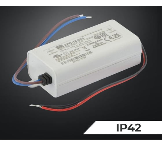 Светодиодный драйвер MEAN WELL APC-16-350 IP42 16 Вт 12-48 В 0.35 А 820269