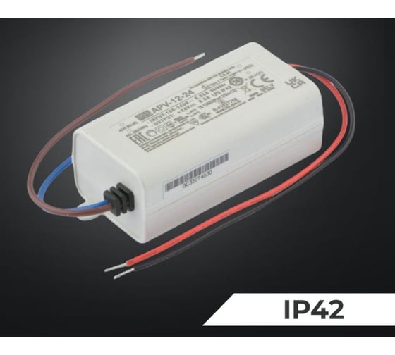 Светодиодный драйвер MEAN WELL APV-12-24 IP42 12 Вт 24 В 0.5 А 820263