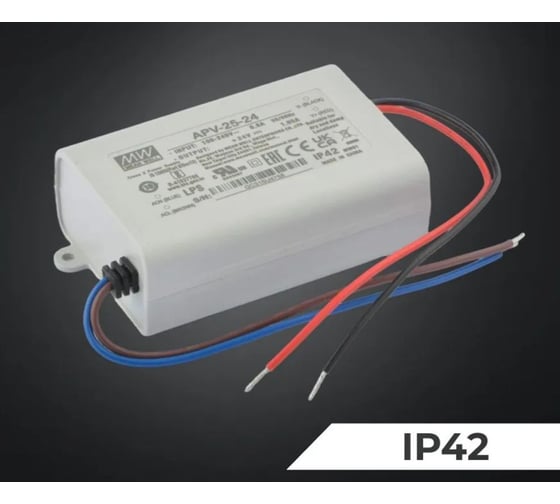 Светодиодный драйвер MEAN WELL APV-25-24 IP42 25 Вт 24 В 1.05 А 1871602
