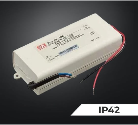 Светодиодный драйвер (LED-драйвер) MEAN WELL PLD-40-350B с коррекцией мощности для внутреннего применения с IP42 38 Вт 108 В 0.35 А 1268082