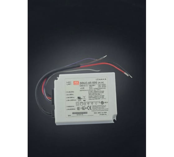 Диммируемый светодиодный драйвер (LED-драйвер) MEAN WELL ODLC-45-500 с коррекцией мощности, без пульсаций для наружного и внутреннего применения с IP67 45 Вт 90 В 0.5 А 2264988