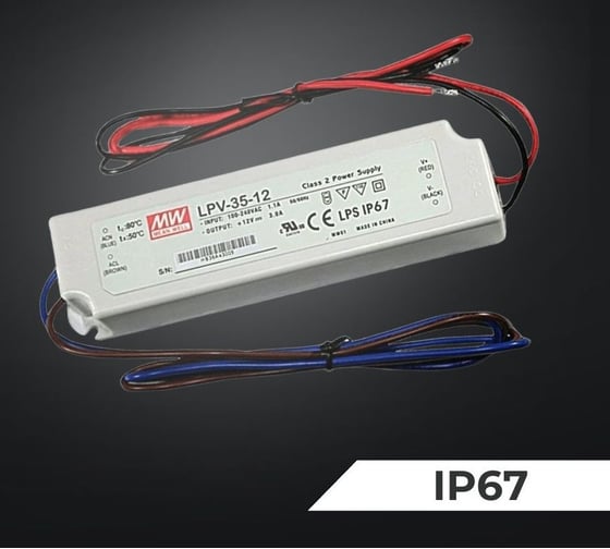 Светодиодный драйвер для наружного освещения MEAN WELL LPV-35-12 IP67 35 Вт 12 В 3 А 323563