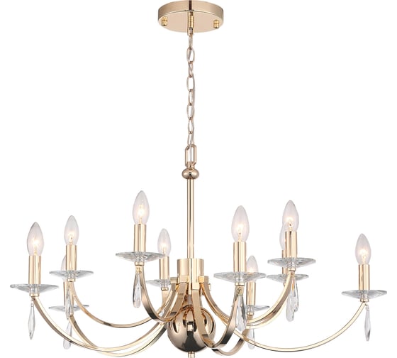 Люстра подвесная ST Luce Латунь/Латунь, прозрачный E14 10*40W SL1405.203.10