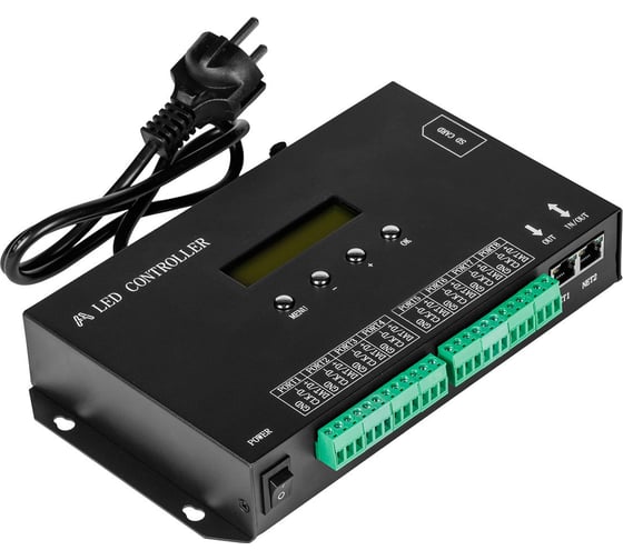 Контроллер MAKSILED DMX 220В, 8160pix, SD-card, IP20, 233x155x40мм, ML-H807SA