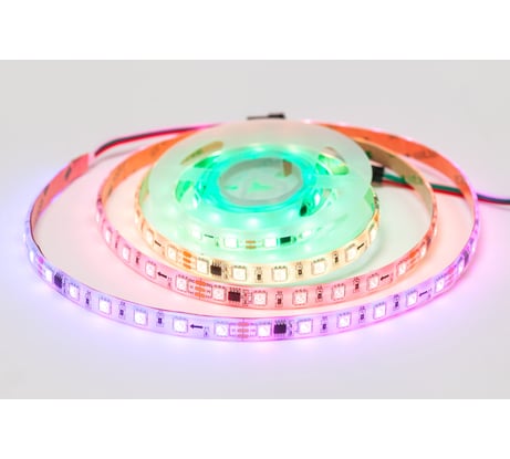 Комплект адресной ленты Apeyron 24В, 14,4Вт/м, smd5050, 60д/м, IP65, подложка 10мм (белая), 2м, RGB 10-95