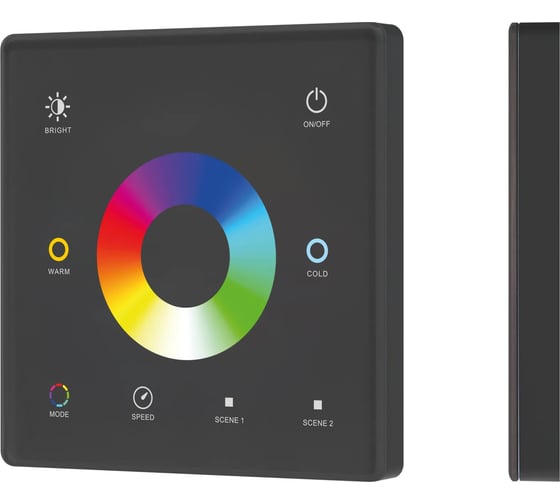 Сенсорная панель INTELLIGENT ARLIGHT SMART-RF-801-11-1G-2SC-RGB-MIX черная, накладная, 1шт 063528