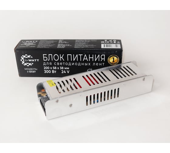 Блок питания для светодиодной ленты I-WATT 300Вт 24V 8,3А IP20 i-13137