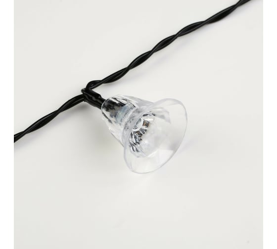 Гирлянда LUAZON НИТЬ DECOR Колокольчик IP44, на солнечной батарее, 4.5 м, 30 LED, 1.2 В, 2 режима, мульти 6253351