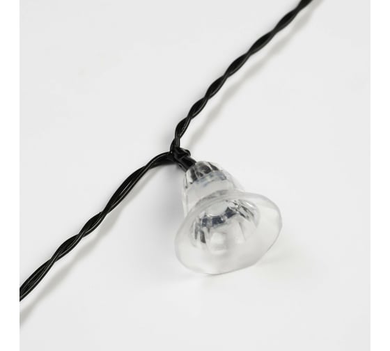 Гирлянда LUAZON НИТЬ DECOR Колокольчик IP44, на солнечной батарее, 4.5 м, 30 LED, 1.2 В, 2 режима, желтый/аквамарин 6253353