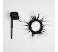 Гирлянда LUAZON НИТЬ DECOR Лист IP44, на солнечной батарее, 4.5 м, 30 LED, 1.2 В, 2 режима, белый 6253341