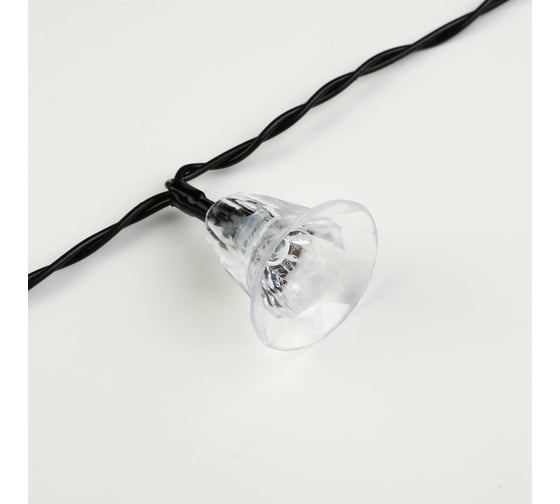Гирлянда LUAZON НИТЬ DECOR Колокольчик IP44, на солнечной батарее, 4.5 м, 30 LED, 1.2 В, 2 режима, красный/желтый/зеленый 6253356