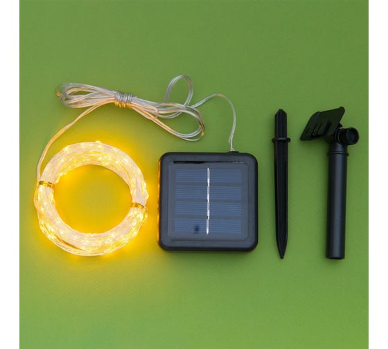 Гирлянда LUAZON НИТЬ ROSA IP44, 20 м, 200 LED, 1.2 В (SOLAR), 2 режима, желтый 4137030
