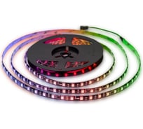 Комплект адресной ленты Apeyron 24В, 14,4Вт/м, smd5050, 60д/м, IP65,подложка 10мм (черная), 5м, RGB/ 10-98