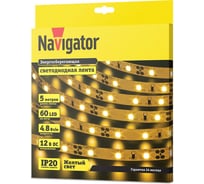 Лента Navigator СД 80 298 NLS-3528Y60-4.8-IP20-12V R5 5 м 80298