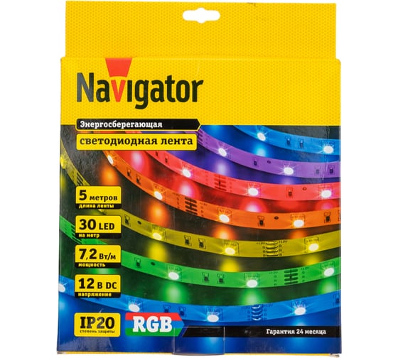 Лента Navigator СД 80 299 NLS-5050RGB30-7.2-IP20-12V R5 5 м 80299
