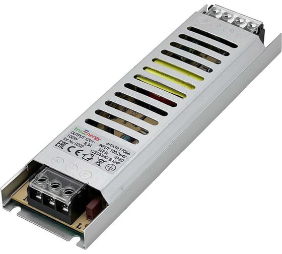 Блок питания для светодиодной ленты truEnergy 12V 100W IP20 алюминий 195х53х22мм 17073 1