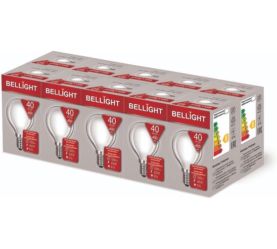 Лампа BELLIGHT ДШМТ 230-40 инд. Е14 BL (шарик матовый) 100 шт 22457958