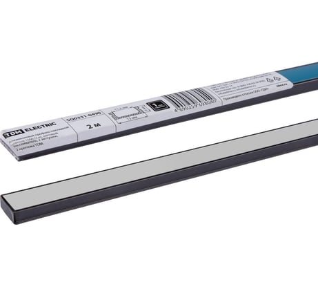 Алюминиевый профиль TDM накладной черный 1506 2 м, матовый рассеиватель, 2 заглушки, 3 крепежа SQ0331-0490