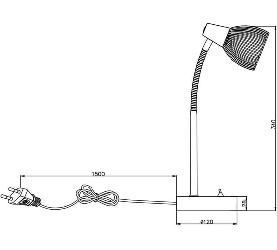 Настольная лампа Rivoli 7010501 Insolito T1 CP 1xE14 40W Б0038134