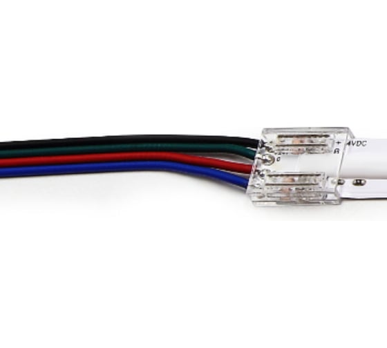 Разъем VARTON 4PIN с проводом для LED ленты COB RGB 12 мм, лента - источник питания (1 шт) V4-R0-00.COB-RGB0.0002