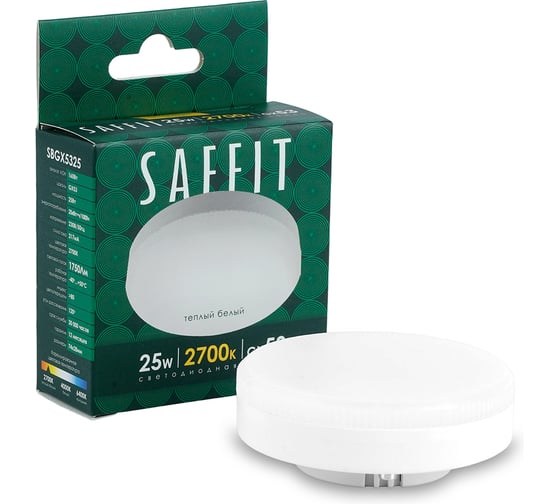 Лампа светодиодная SAFFIT SBGX5325 GX53 25W 230V 2700K, 55284