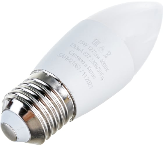 Светодиодная лампа SAFFIT SBC3715 Свеча E27 15W 4000K 55206