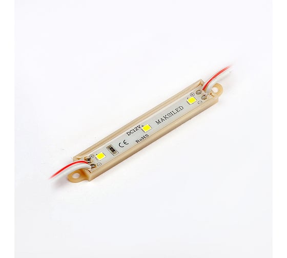 Светодиодный модуль MAKSILED 20 шт, 0.6Вт, 12В, IP64, 3smd 2835, 6200-6500K, холодный белый ML-M3CH-2835-W