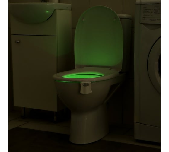 Светильник для туалета Сималенд с датчиком движ. RGB 3 Вт IP68 от бат. 3*AAA белый 7098090